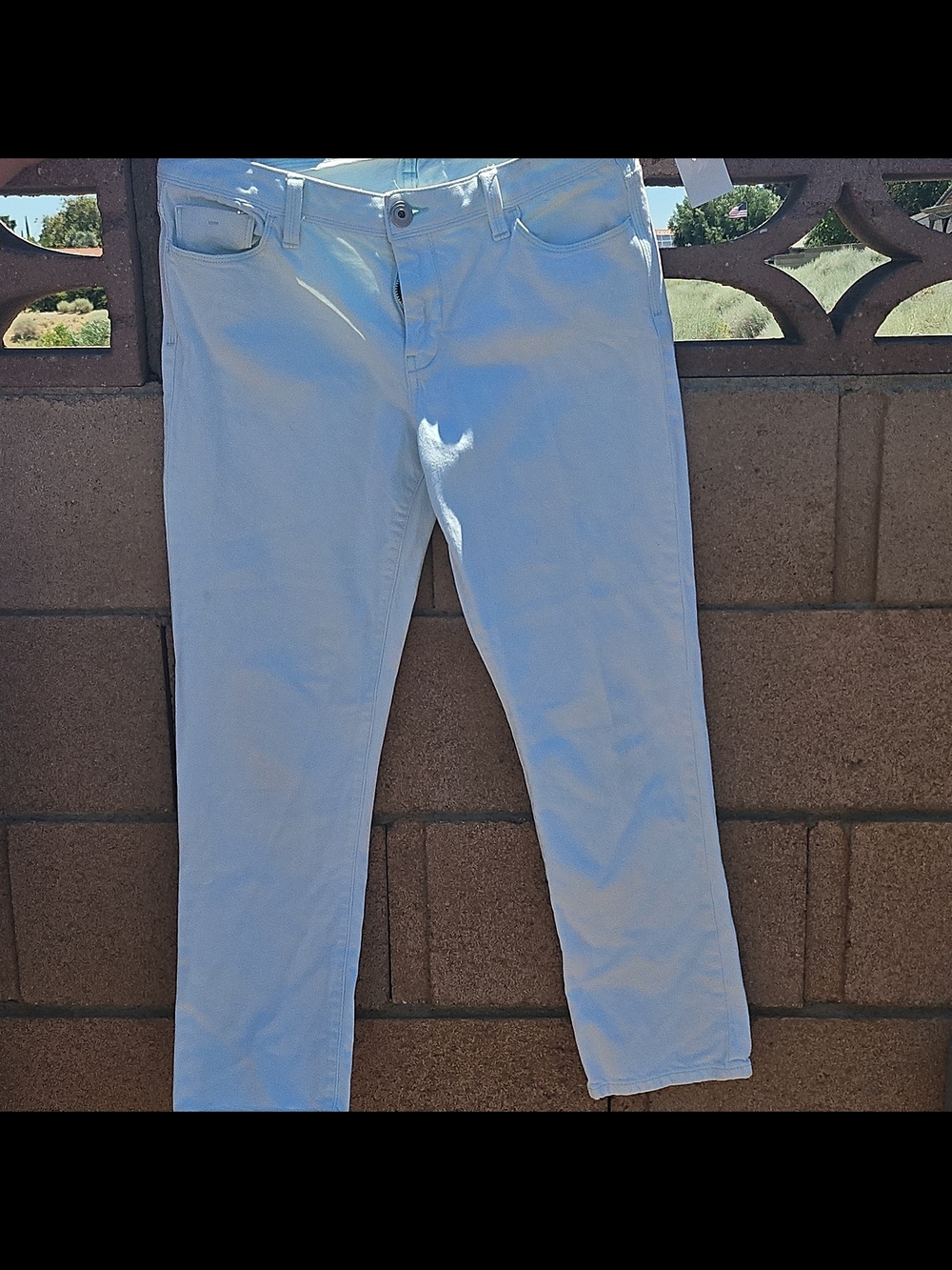 Banana Republic Women’s Light Blue Slim Fit Denim Jeans, 5-Pocket Button